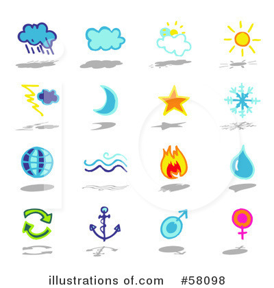 Royalty-Free (RF) Icons Clipart Illustration by NL shop - Stock Sample #58098