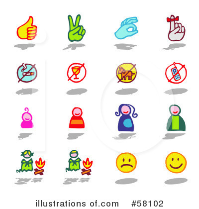 Royalty-Free (RF) Icons Clipart Illustration by NL shop - Stock Sample #58102