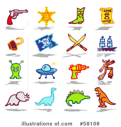 Royalty-Free (RF) Icons Clipart Illustration by NL shop - Stock Sample #58108