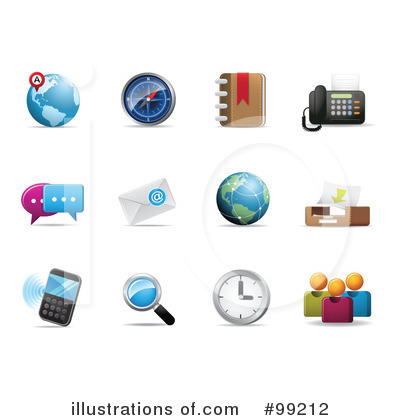 Royalty-Free (RF) Icons Clipart Illustration by Qiun - Stock Sample #99212