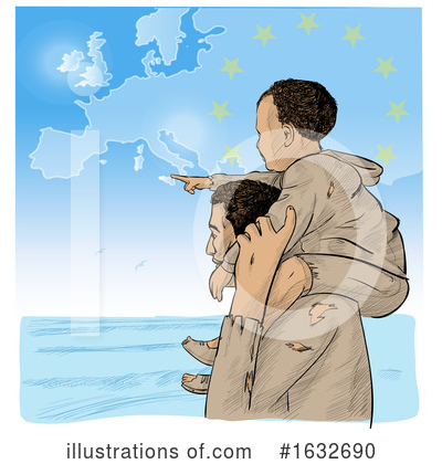 Royalty-Free (RF) Immigrant Clipart Illustration by Domenico Condello - Stock Sample #1632690