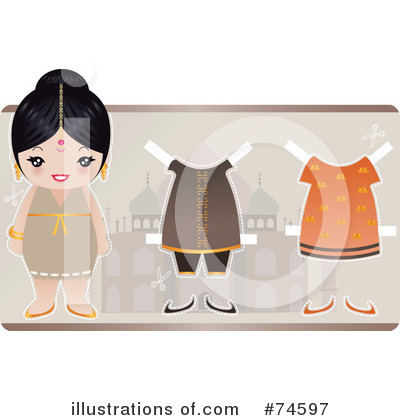 Royalty-Free (RF) Indian Woman Clipart Illustration by Melisende Vector - Stock Sample #74597