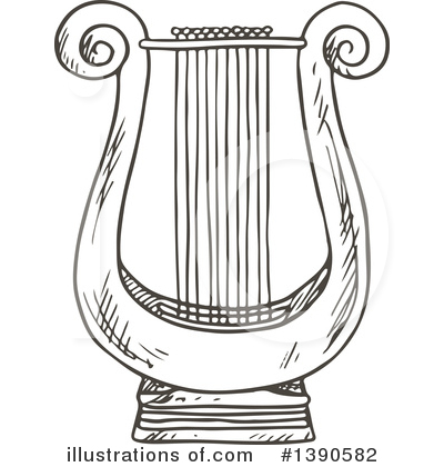 Lyre Clipart #1390582 by Vector Tradition SM