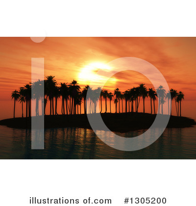 Palm Trees Clipart #1305200 by KJ Pargeter