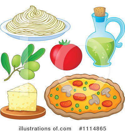 Royalty-Free (RF) Italian Cuisine Clipart Illustration by visekart - Stock Sample #1114865