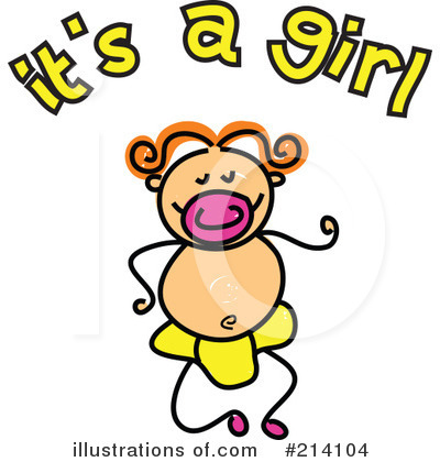 Royalty-Free (RF) Its A Girl Clipart Illustration by Prawny - Stock Sample #214104
