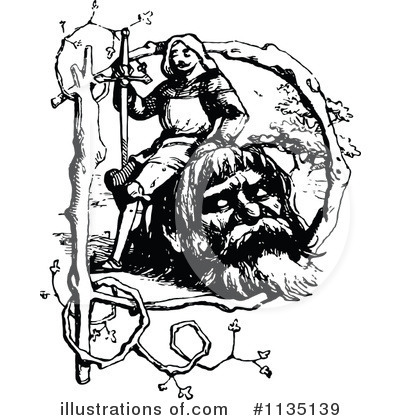 Royalty-Free (RF) Jack The Giant Killer Clipart Illustration by Prawny Vintage - Stock Sample #1135139