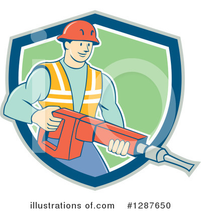 Construction Worker Clipart #1287650 by patrimonio
