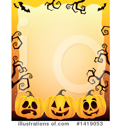 Halloween Pumpkins Clipart #1419053 by visekart