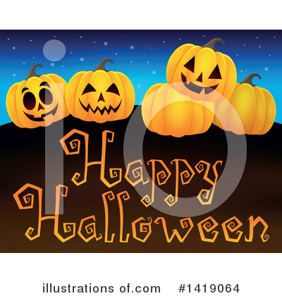 Halloween Pumpkins Clipart #1419064 by visekart