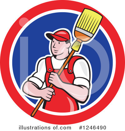 Royalty-Free (RF) Janitor Clipart Illustration by patrimonio - Stock Sample #1246490