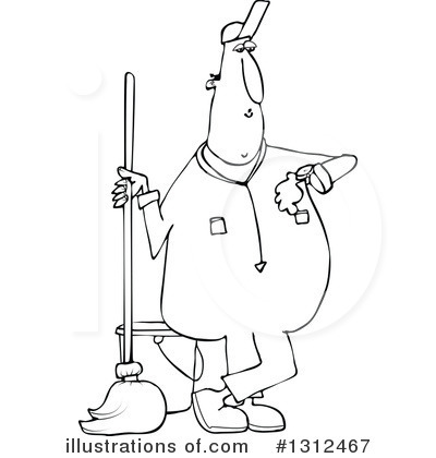Royalty-Free (RF) Janitor Clipart Illustration by djart - Stock Sample #1312467