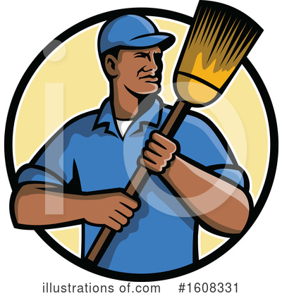 Royalty-Free (RF) Janitor Clipart Illustration by patrimonio - Stock Sample #1608331