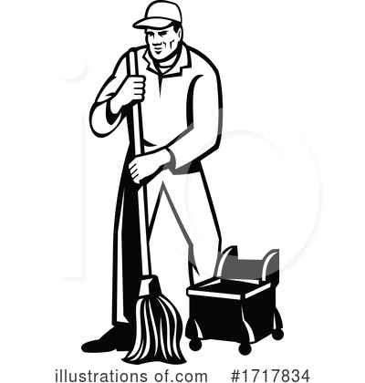 Royalty-Free (RF) Janitor Clipart Illustration by patrimonio - Stock Sample #1717834