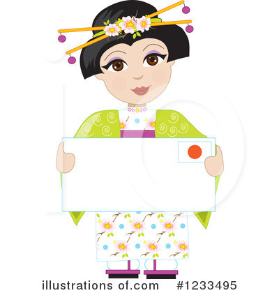 Japanese Girl Clipart #1233495 by Maria Bell
