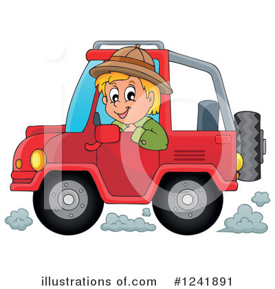 Royalty-Free (RF) Jeep Clipart Illustration by visekart - Stock Sample #1241891