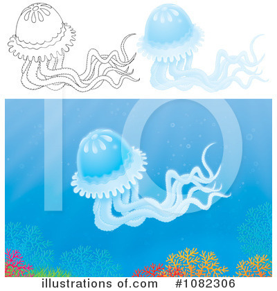 Royalty-Free (RF) Jellyfish Clipart Illustration by Alex Bannykh - Stock Sample #1082306