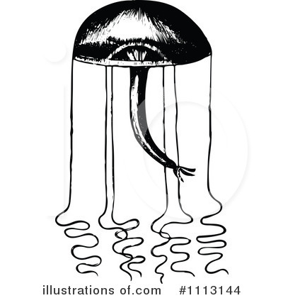 Royalty-Free (RF) Jellyfish Clipart Illustration by Prawny Vintage - Stock Sample #1113144