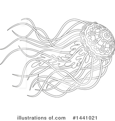 Royalty-Free (RF) Jellyfish Clipart Illustration by Alex Bannykh - Stock Sample #1441021