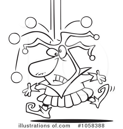 Royalty-Free (RF) Jester Clipart Illustration by toonaday - Stock Sample #1058388