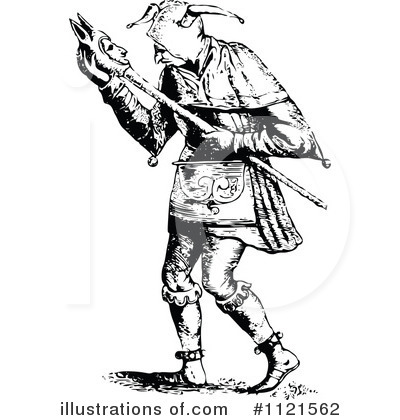 Royalty-Free (RF) Jester Clipart Illustration by Prawny Vintage - Stock Sample #1121562
