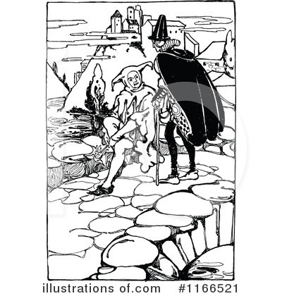 Royalty-Free (RF) Jester Clipart Illustration by Prawny Vintage - Stock Sample #1166521