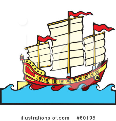 Royalty-Free (RF) Junk Ship Clipart Illustration by xunantunich - Stock Sample #60195