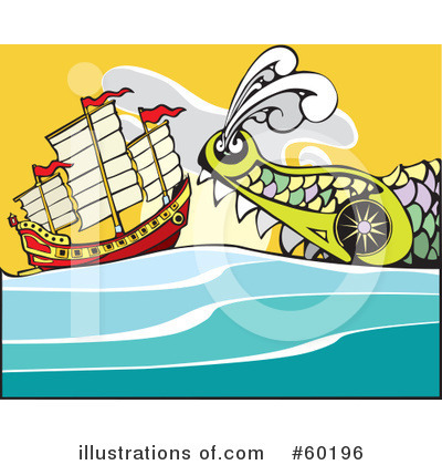 Royalty-Free (RF) Junk Ship Clipart Illustration by xunantunich - Stock Sample #60196