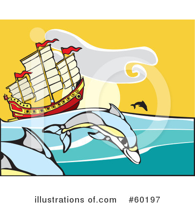 Royalty-Free (RF) Junk Ship Clipart Illustration by xunantunich - Stock Sample #60197