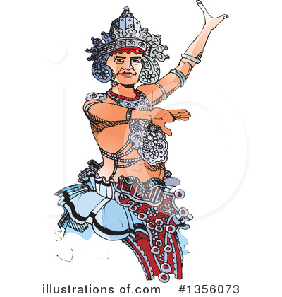 Royalty-Free (RF) Kandyan Dancer Clipart Illustration by Lal Perera - Stock Sample #1356073