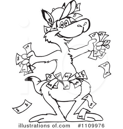 Royalty-Free (RF) Kangaroo Clipart Illustration by Dennis Holmes Designs - Stock Sample #1109976