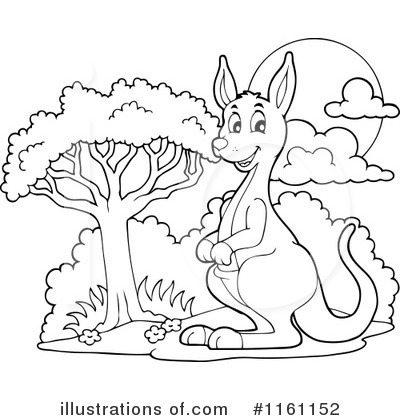 Royalty-Free (RF) Kangaroo Clipart Illustration by visekart - Stock Sample #1161152