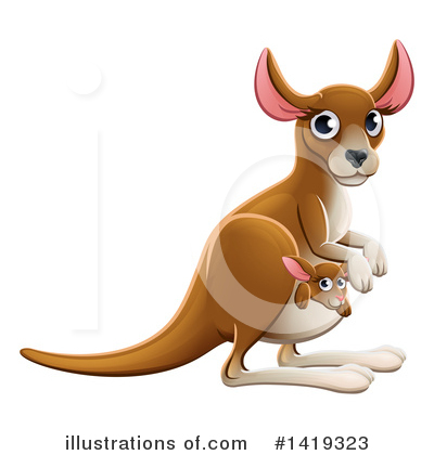 Royalty-Free (RF) Kangaroo Clipart Illustration by AtStockIllustration - Stock Sample #1419323