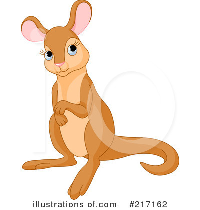 Royalty-Free (RF) Kangaroo Clipart Illustration by Pushkin - Stock Sample #217162