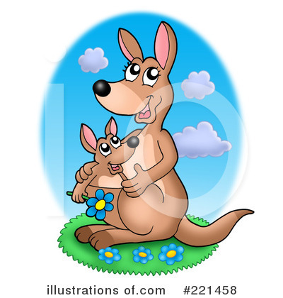 Royalty-Free (RF) Kangaroo Clipart Illustration by visekart - Stock Sample #221458