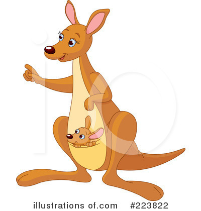 Royalty-Free (RF) Kangaroo Clipart Illustration by Pushkin - Stock Sample #223822