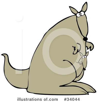 Royalty-Free (RF) Kangaroo Clipart Illustration by djart - Stock Sample #34044