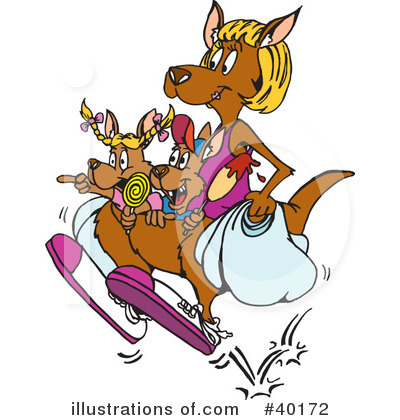 Royalty-Free (RF) Kangaroo Clipart Illustration by Dennis Holmes Designs - Stock Sample #40172