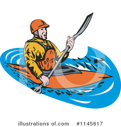 Royalty-Free (RF) Kayaking Clipart Illustration by patrimonio - Stock Sample #1145617