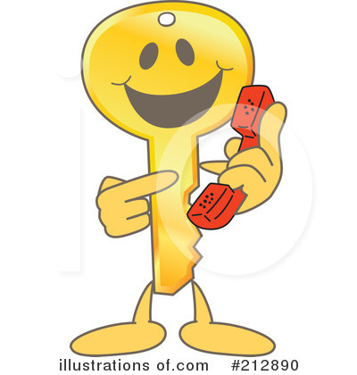 Royalty-Free (RF) Key Mascot Clipart Illustration by Mascot Junction - Stock Sample #212890