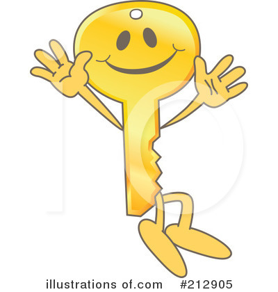Key Mascot Clipart #212905 by Mascot Junction