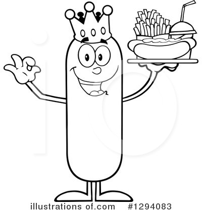 Royalty-Free (RF) King Sausage Clipart Illustration by Hit Toon - Stock Sample #1294083