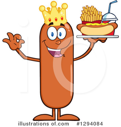 Royalty-Free (RF) King Sausage Clipart Illustration by Hit Toon - Stock Sample #1294084