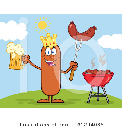 Royalty-Free (RF) King Sausage Clipart Illustration by Hit Toon - Stock Sample #1294085