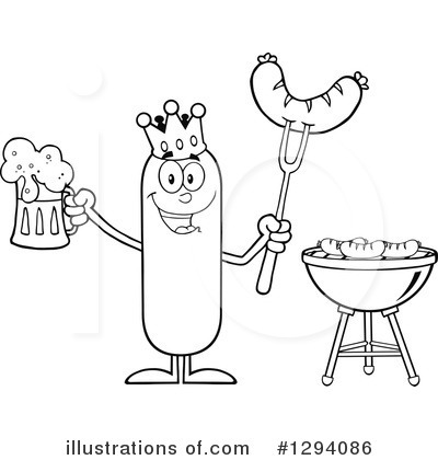 Royalty-Free (RF) King Sausage Clipart Illustration by Hit Toon - Stock Sample #1294086