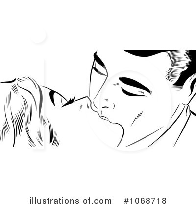 Kissing Couple Clipart #1068718 by brushingup