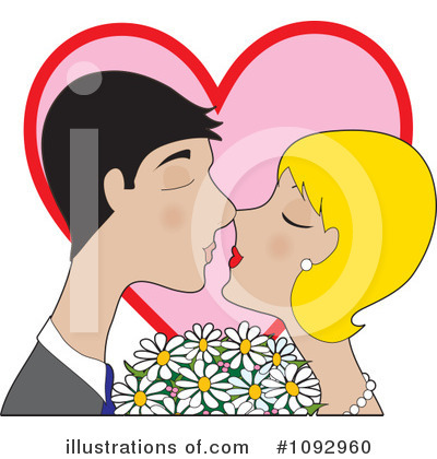 Kissing Couple Clipart #1092960 by Maria Bell