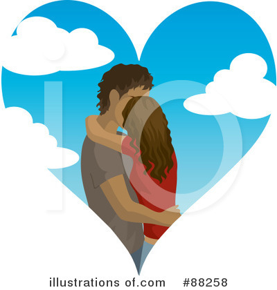 Royalty-Free (RF) Kissing Couple Clipart Illustration by Rosie Piter - Stock Sample #88258