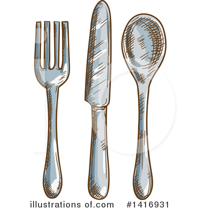 Silverware Clipart #1416931 by Vector Tradition SM