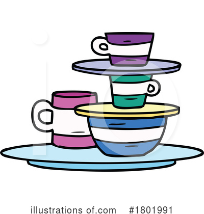 Dirty Dishes Clipart #1801991 by lineartestpilot